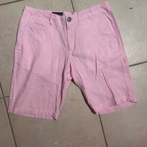 Wallin & Bros Light Pink Mens Linen Chino Classic Shorts Sz 32W